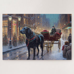 Schwarzer Labrador Weihnachtsfestliche Jahreszeit Puzzle