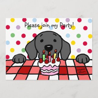 Schwarzer Labrador zum Geburtstag Einladung