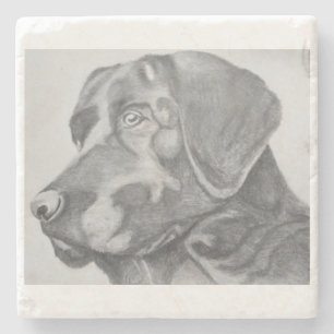 Schwarzer Labradorgetränk-Untersetzer Steinuntersetzer