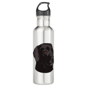 Schwarzer Labradorhund Edelstahlflasche