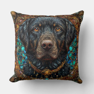 Schwarzer Labradorhund Kissen