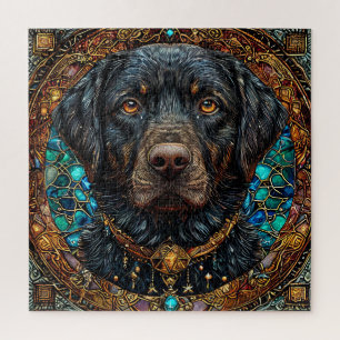 Schwarzer Labradorhund Puzzle