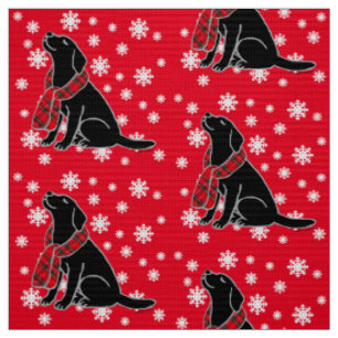Schwarzer Labradortartan-Schal 2 Stoff