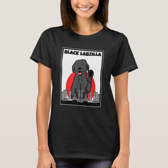 Schwarzer Labzilla Lab Labrador Retriever Hunde Tr T-Shirt (Vorderseite)