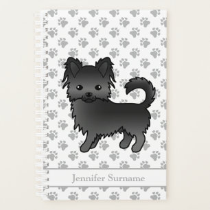 Schwarzer Langhaar-Chihuahua-Hund & Benutzerdefini Planer