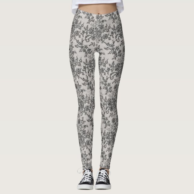 Schwarzer Lauf Leggings (Vorderseite)