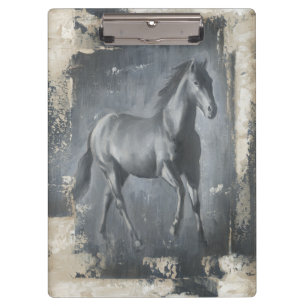 Schwarzer laufender Stallion Klemmbrett