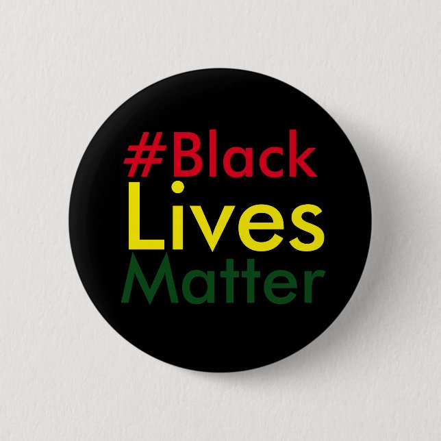 Schwarzer Leben-Angelegenheit Hashtag Rasta Knopf Button (Vorderseite)