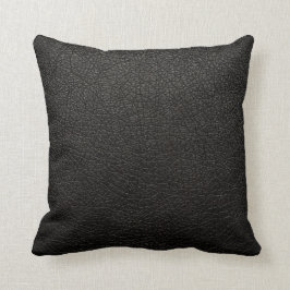 Schwarzer Leder Kissen