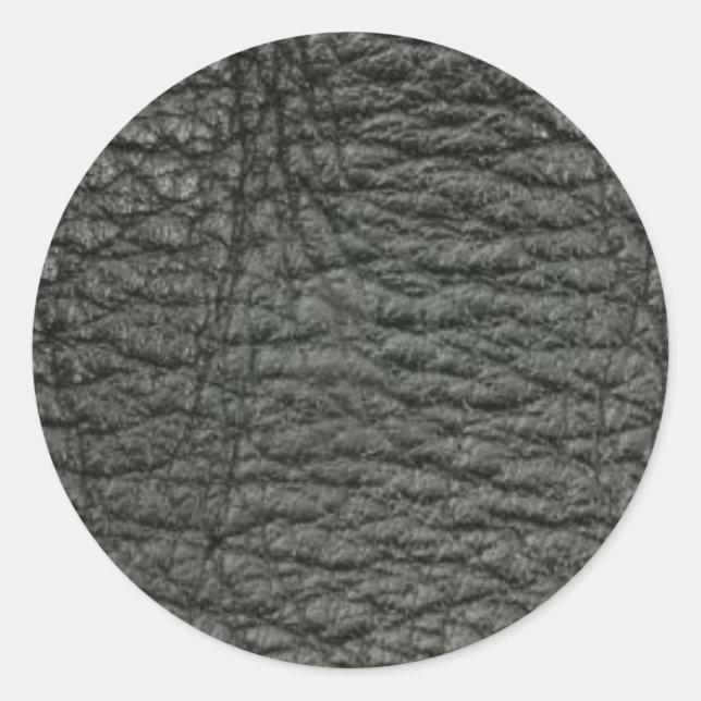 Schwarzer Ledereffekt Runder Aufkleber (Vorderseite)