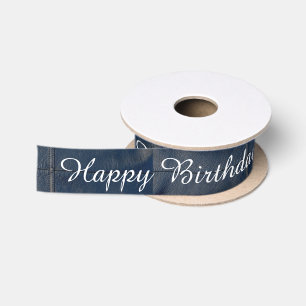 Schwarzer lederner Blick-alles Gute zum Geburtstag Satinband