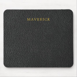 Schwarzer Lederstrukturhintergrund mit individuell Mousepad