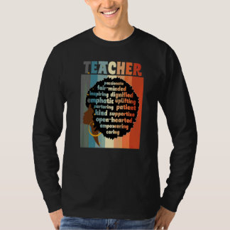 Schwarzer Lehrer Afro Liebe Melanin Lehrer Anerken T-Shirt