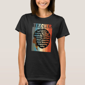 Schwarzer Lehrer Afro Liebe Melanin Lehrer Anerken T-Shirt