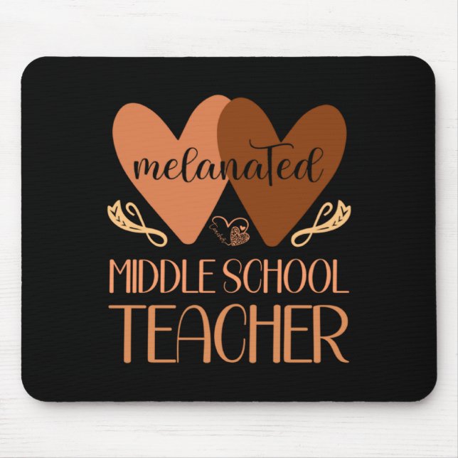 Schwarzer Lehrer der Mittelschule Schwarze Geschic Mousepad (Vorne)