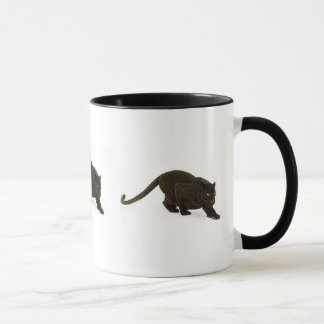 Schwarzer Leopard, der, schwarzer anpirschender Tasse