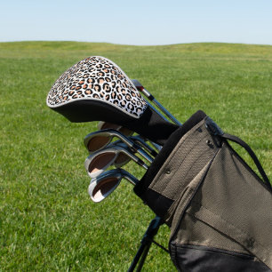 Schwarzer Leopard-Druck mit weißem Pfirsich     Golf Headcover