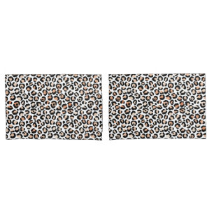 Schwarzer Leopard-Druck mit weißem Pfirsich       Kissenbezug