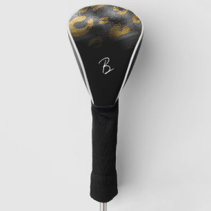 Schwarzer Leopard Gepard Schattiger Glamour in Gol Golf Headcover