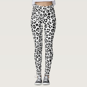 Schwarzer Leopard Herzmuster Leggings