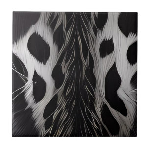 Schwarzer Leopard Keramik Tile Set Fliese