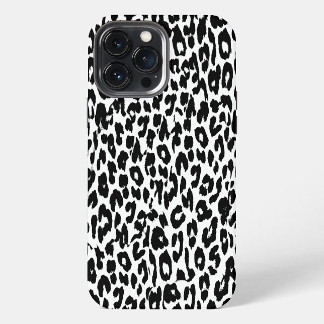 Schwarzer Leopard Print Skin Fur iPhone Hülle (Rückseite)