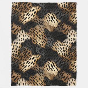 Schwarzer Leopard Tier abstrakt Fleecedecke