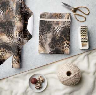 Schwarzer Leopard Tier Geburtstag Geschenkpapier