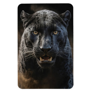 Schwarzer Leopard Wild Animal Elegantes Mist Portr Magnet