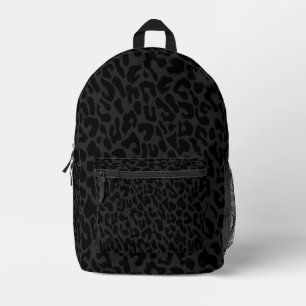 schwarzer Leopardendruck Bedruckter Rucksack