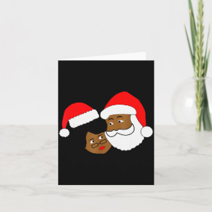 Schwarzer liebender Weihnachtsmann und Frau Claus  Karte