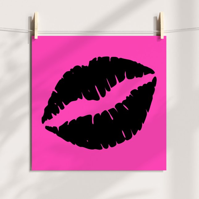 Schwarzer Lipstick mit Rosa Poster (Black Lipstick on Pink Poster)