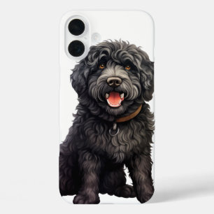 SCHWARZER LOCKENKOPF-BARBET-HUND iPhone 16 PLUS HÜLLE
