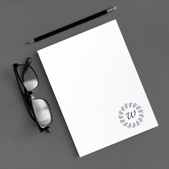 Schwarzer Lorbeerkranz monogrammiert Notizblock (Von Creator hochgeladen)