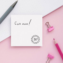 Schwarzer Lorbeerkranz monogrammiert Post-it Klebezettel