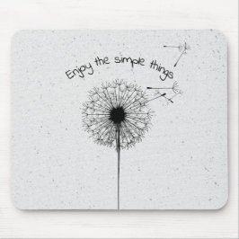 Schwarzer Lüster und Zitat auf Terrazzo Mousepad