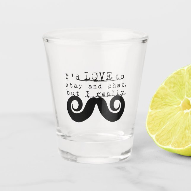 Schwarzer Lustiger Humor Ich Schnurrbart Schnapsglas (Vorderseite)