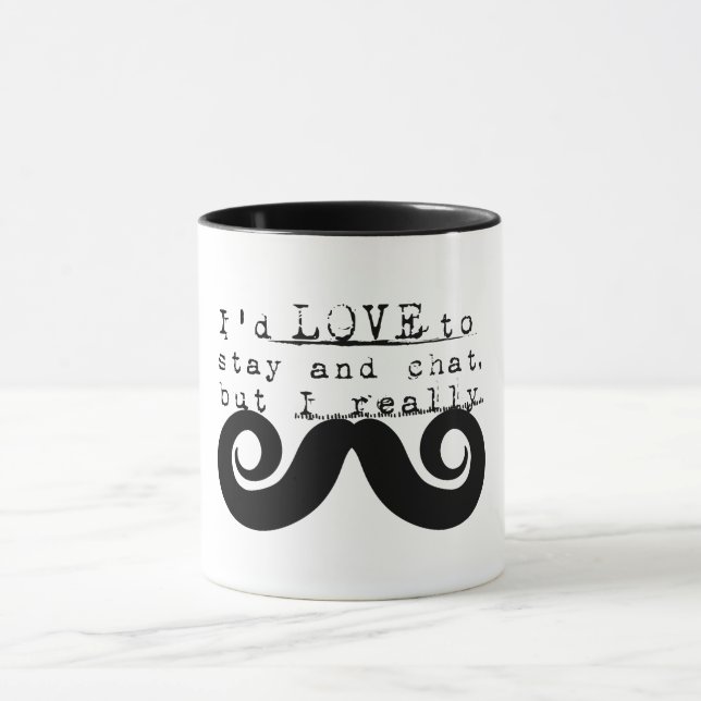 Schwarzer lustiger Humor Ich Schnurrbart Tasse (Zentrum)