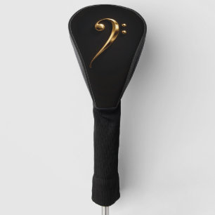 Schwarzer Luxe-Golf-Treibercover, goldener Violins Golf Headcover