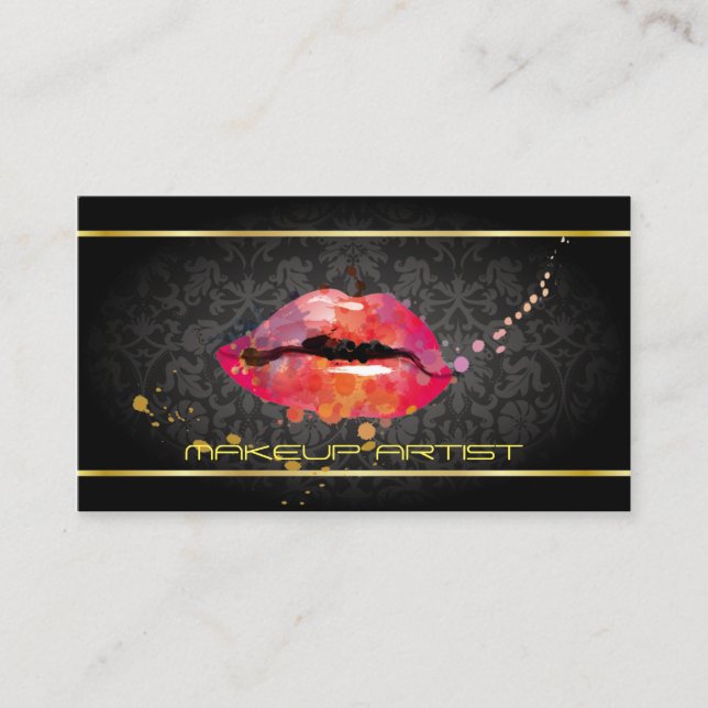 Schwarzer Luxus Golden Colorful Livemusik Visitenkarte (Vorderseite)