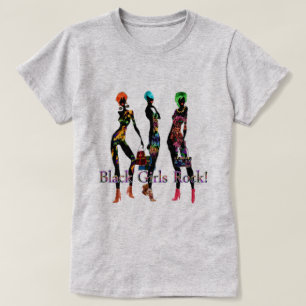Schwarzer Mädchen-Felsen! T-Shirt