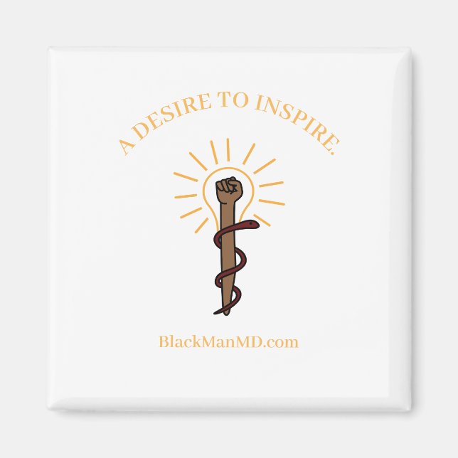 Schwarzer Mann, M.D. Square Magnet (Vorne)