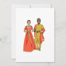Schwarzer Mann und indische Frau Hochzeitkarte