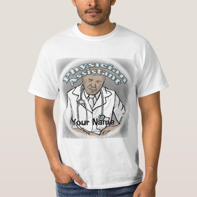 Schwarzer männlicher Physician Assistant T-Shirt (Vorderseite)