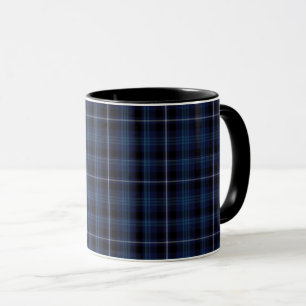 Schwarzer Marine-Blauweißer kleiner Tartan karier Tasse