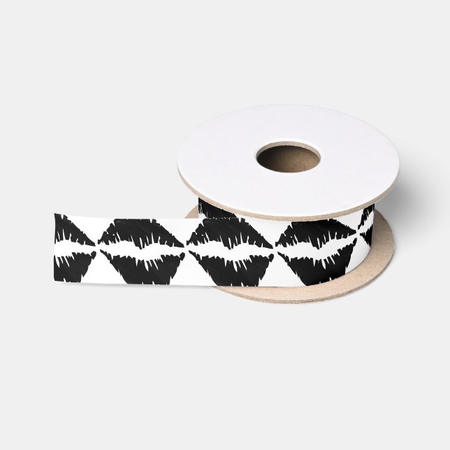 Schwarzer Markierung Goth Kuss Satinband (Spule)