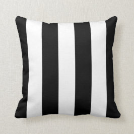 Schwarzer Markisen-Streifen Kissen