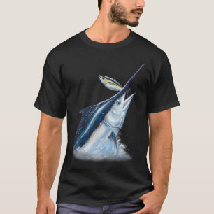 Schwarzer Marlin & Thunfisch T-Shirt