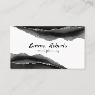 Schwarzer Marmor Agate Granite Mosaik Golden Moder Visitenkarte