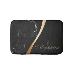 Schwarzer Marmor Badematte